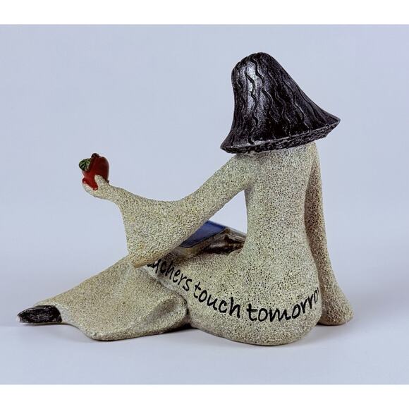 Carson ArtStone Teacher Figurine With Book And Apple Inspirational Decor - Picture 3 of 9